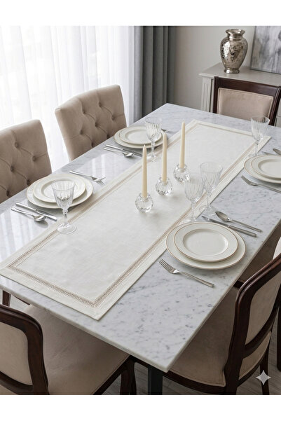 NURHAN HOME COLLECTION Kolberli Keten Kumaş Masa Runner
