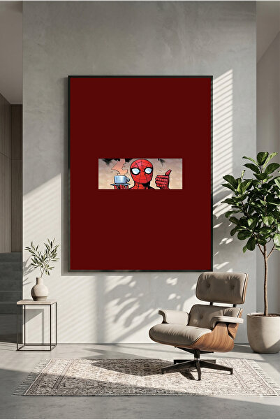 postercraft Минималистичен арт на Спайдър-Мен, модерен плакат-картина "