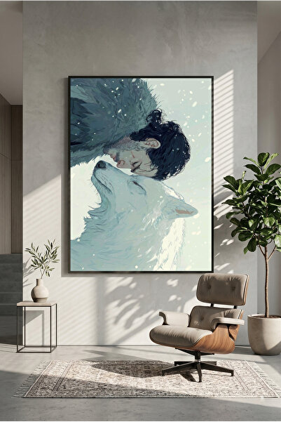 postercraft Poster din lemn Game of Thrones cu Jon Snow și Ghost (fără ramă) 2
