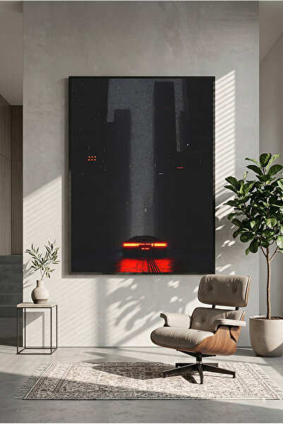 postercraft Poster modern pe tablă cu artă auto neon în oraș întunecat
