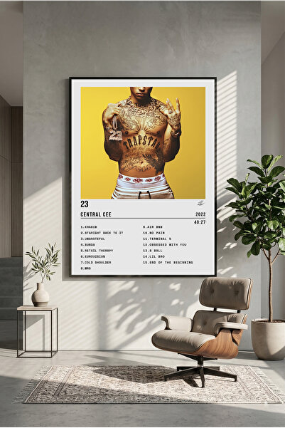 postercraft Central Cee 23 Albüm Tasarım Ahşap Poster (Çerçevesiz)