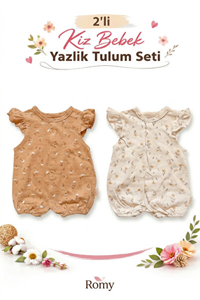 MYZİ STORE Summer Baby 2-Piece Romper Bodysuit Set – 100% Cotton Skin-Friendl...