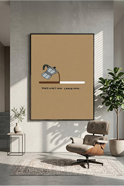 postercraft Motivation Loading Coffee Art Wooden Table Poster (Unframed)