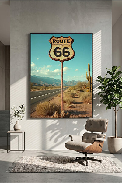 postercraft Ξύλινη αφίσα για την οδό Route 66 (χωρίς πλαίσιο)