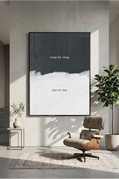 postercraft step by step day by day Motivational Ahşap Tablo Poster (Çerçevesiz)