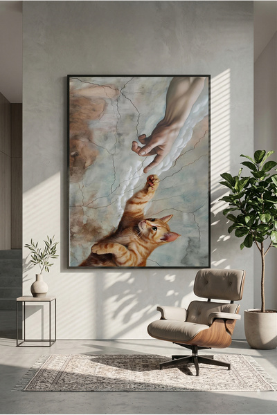 postercraft Michelangelo x Artă cu Pisici Poster Modern pe Panou "