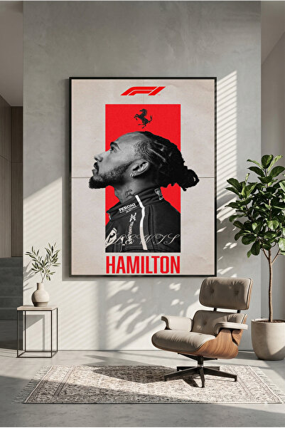 postercraft Poster din lemn cu pictură pe tabla, Lewis Hamilton, icona F1 (fă...