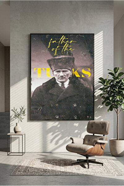 postercraft Părintele turcilor Mustafa Kemal Atatürk Poster din lemn (fără ramă)