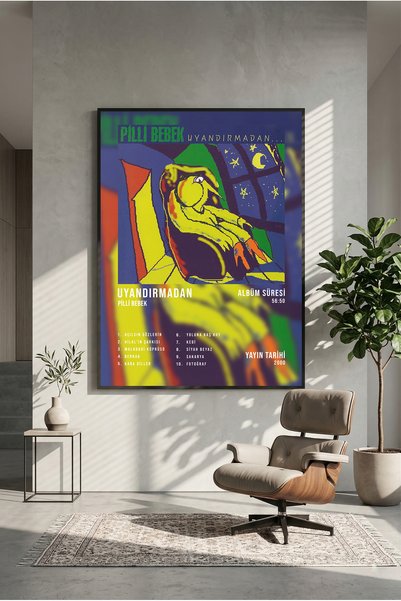 postercraft Pilli Bebek Uyandırmadan Albüm Tasarım Ahşap Tablo Poster (Çerçev...