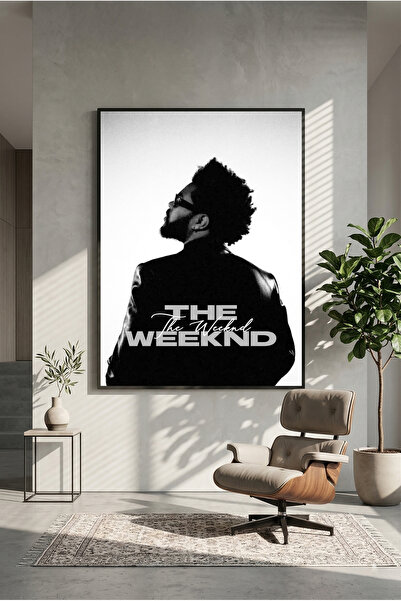 postercraft Poster The Weeknd alb-negru modern, tip panou, imprimat pe tablă