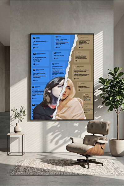 postercraft Billie Eilish Songs Collapse Ahşap Poster (Çerçevesiz)
