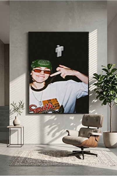 postercraft Ξύλινη αφίσα ζωγραφικής με το εικονικό σχέδιο της Billie Eilish (...