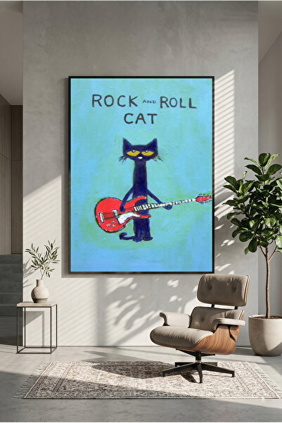 postercraft Poster modern tip panou cu artă cu pisici rock and roll, inspirat...