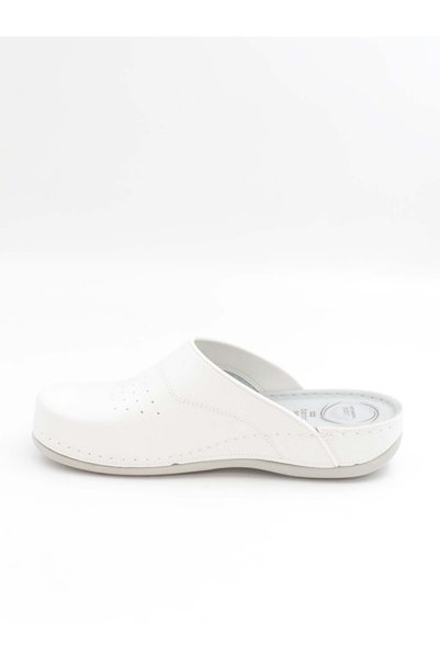BENTO 52003 White Anatomical Closed Front Men's Sabo Slippers