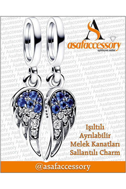 asaf Melek kanadı charm set | gümüş kaplama asafaccessory