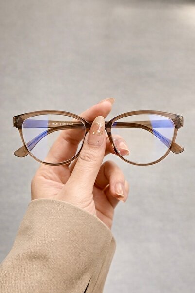 PİYESBOUTİQUE Yeşil Cat Eye Kemik Şeffaf Kadın Erkek Unisex Mavi Işık Korumal...