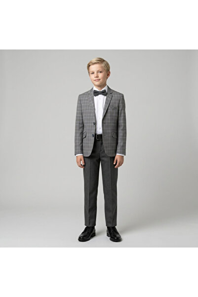 Micio Συλλογή Boy's Grey Color Wool Blazer Jacket