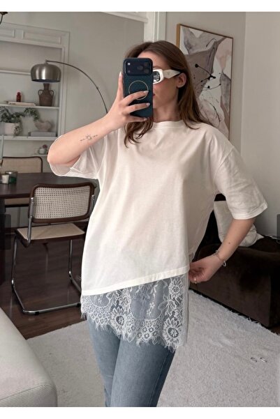 Perry Boutique Women's Skirt Asymmetrical Lace Detail Blouse