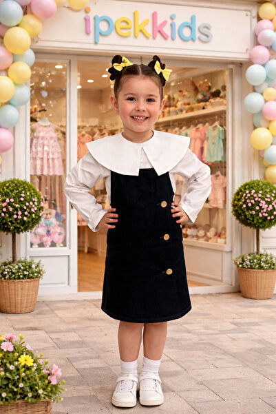 İPEK KİDS Ipekkids Κοριτσίστικο Τζιν Πουκάμισο Salopet Jile Poplin Συνδυασμός