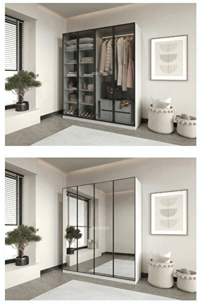 CANBAZ FURNİTURE Esla modüllü 4 kapaklı %100 MDF (KURULUM DAHİL)