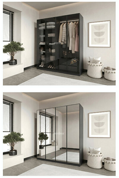 CANBAZ FURNİTURE Esla modüllü 4 kapaklı %100 MDF (KURULUM DAHİL)
