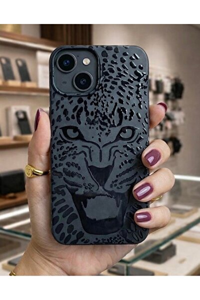 OVADA İphone 13/14/15 Uyumlu Leopar Deseli Silikon Kılıf