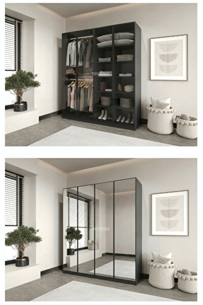 CANBAZ FURNİTURE Esla modüllü 4 kapaklı %100 MDF (KURULUM DAHİL)