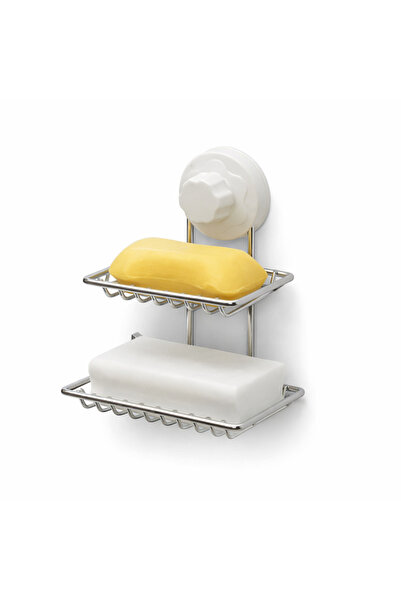 Generic Double Wall Mounted Soap Holder No Drilling Space-Saving Strong Stabi...