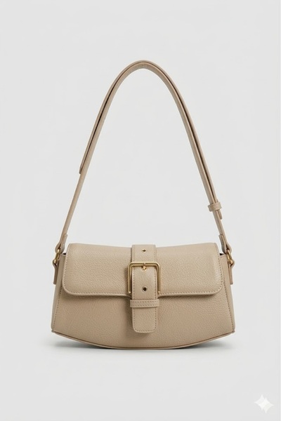 ZÇBUTİK Lovi Retro Design Belted Women's Baguette Bag Daily Stylish Baguette ...