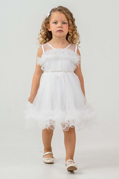 Mnk Baby&Kids فستان سهرة للفتيات من أريزونا M00782 أبيض