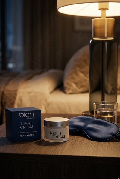 Bien Professional Hyaluronic Acid Night Cream Caffeine Effective Repairing Moisturizing Care 50 ml