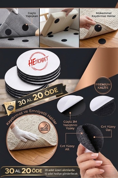 HETicaret 1 Adet Halı Kilim Nevresim Örtü Kaydırmaz Minder Cırt Bant Seti Yap...
