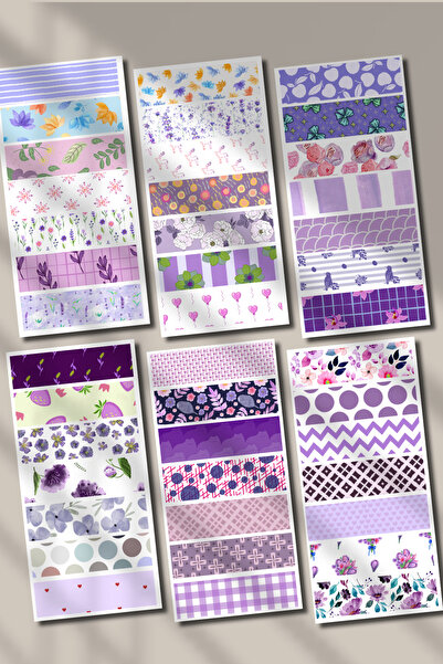 Hume Craft Το σετ αυτοκόλλητων με θέμα το μωβ Washi Tape είναι κατάλληλο για ...