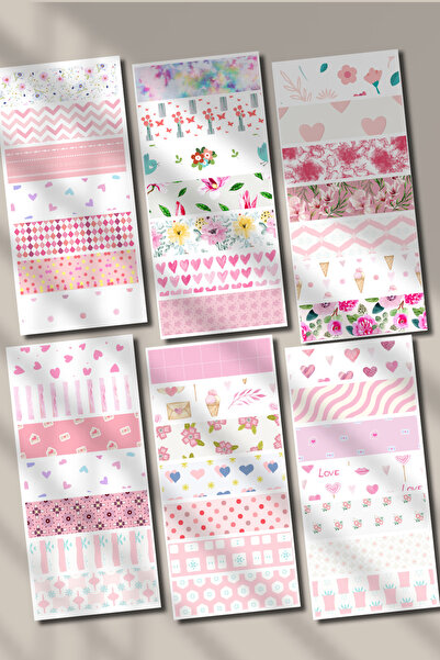 Hume Craft Το σετ αυτοκόλλητων με θέμα το ροζ Washi Tape είναι κατάλληλο για ...