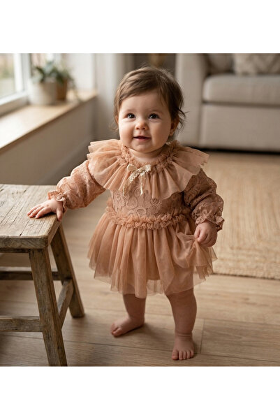 daisybelluna Cora Holiday Girl Baby Tulle Detail Dress