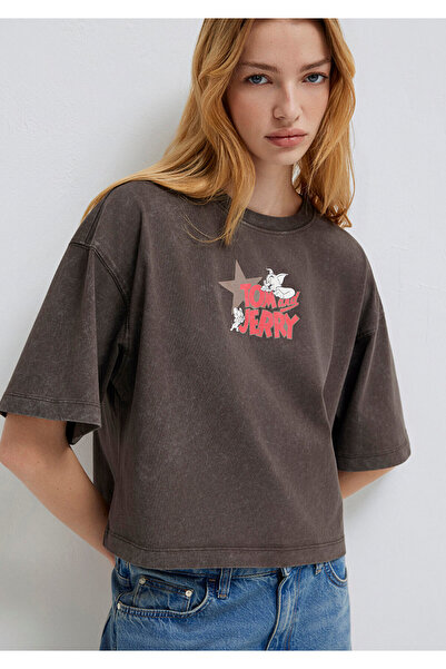 Mavi Tom and Jerry Printed Brown T-Shirt Boxy Fit 1614044-71603