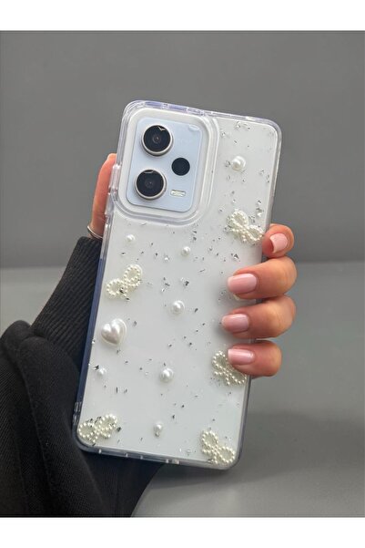 KVK PRİVACY Xiaomi Note 12 Pro 5g Uyumlu İnci Kalp Fiyonk 3D , Şeffaf, Darbe ...