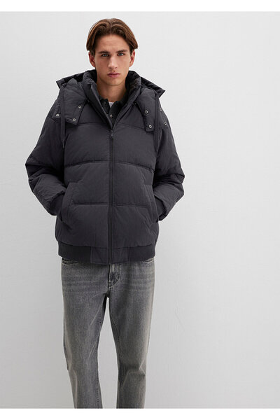 Mavi Anthrazitfarbener aufblasbarer Mantel mit Kapuze 0110553-88170