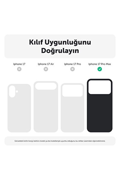 Zebana Apple iPhone 17 Pro Max Uyumlu Kılıf Vionix M-Safe Silikon Kılıf Siyah