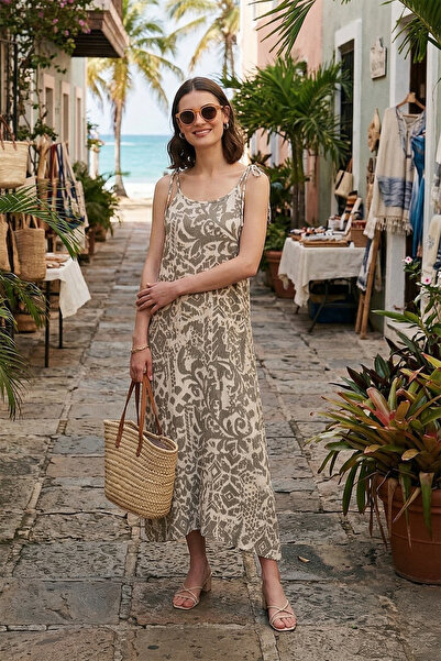 Lela Μακρύ φόρεμα με κορδόνι κανονική εφαρμογή DRESS 5865732