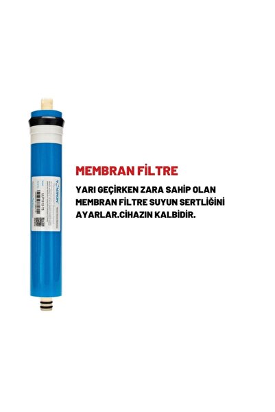 Liberty Binbir Çeşit Vontron Membran Filtre 75 Gpd Orijinal Nsf
