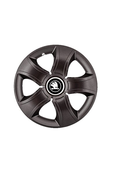Autohelix MSA Set de 4 capace de roți Bis negre R16, pentru Skoda, alb negru