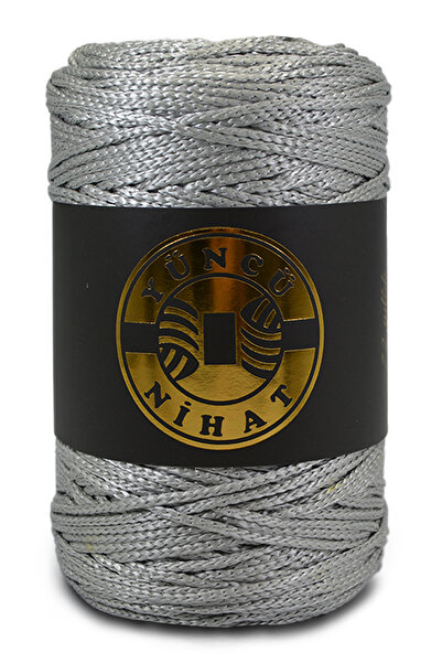 Yüncü Nihat 200g 200mt 2,5mm Γκρι πολυεστέρας μακραμέ σχοινί τσάντα - Supla S...