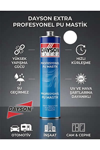 Genel Markalar Extra Poliüretan Mastik Silikonize Yapıştırıcı Beyaz 280 ml – Güçlü ve %100 Su Geçirmez