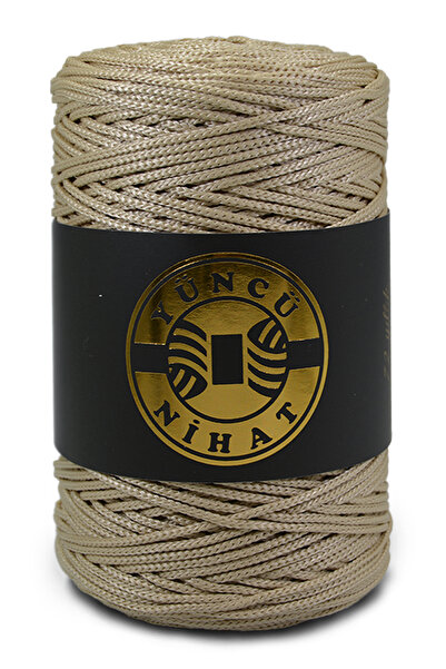 Yüncü Nihat 200gr - 200mt - 2,5mm Πολυεστερικό Μακραμέ Σχοινί Μπεζ Τσάντα Σχο...