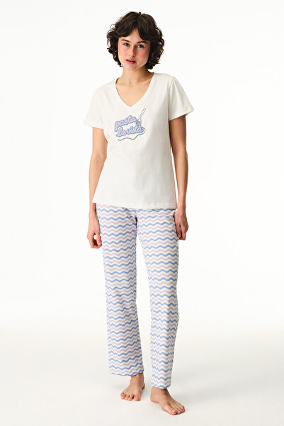 Penti Πολύχρωμο Σετ Πιτζάμες Παντελόνι από Βαμβάκι Pasta La Vista