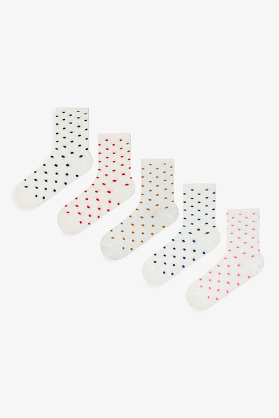 Penti 5 Pairs of Colorful Pauntiye Patterned Socks with Cotton Toe and Comfor...