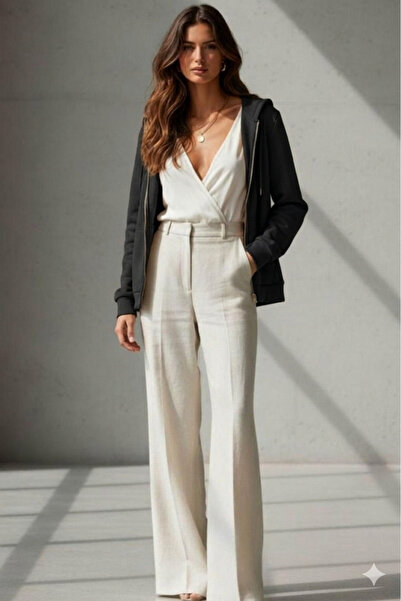 NO 601 Γυναικεία μαύρη χοντρή ζακέτα με φερμουάρ και κουκούλα