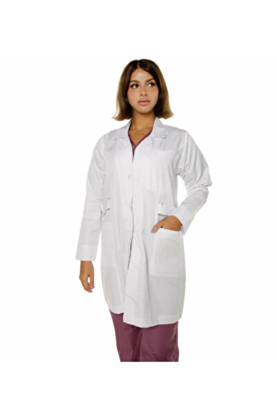 EZARY Lab Coat Medical Ezzari Side Belt Women's (46")