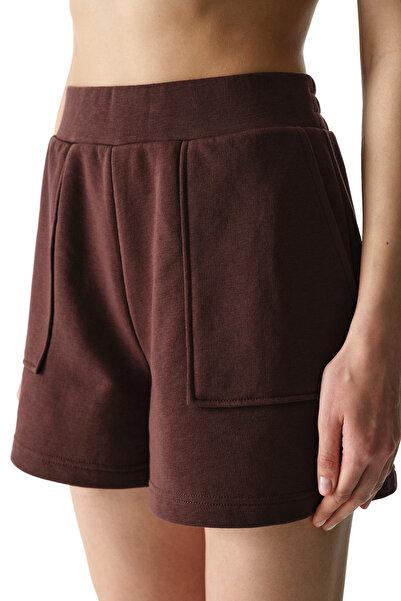Penti Brown Pocketed High Waist Adjustable Waist Cotton Pack Shorts
